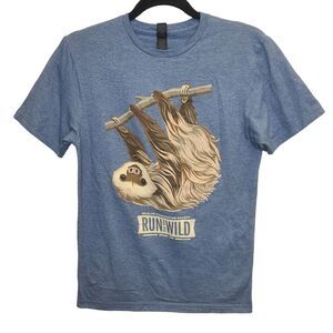 Widlife Conservation Society 2022 Bronx Zoo Slot Run for the Wild Blue Tshirt S